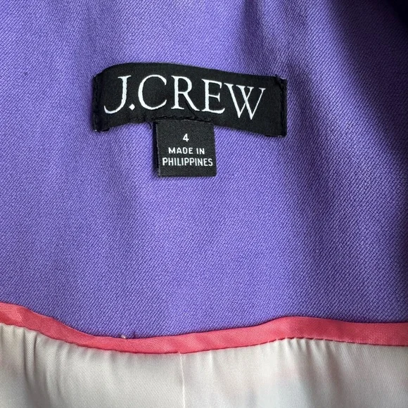 J. Crew Kate Straight-Leg Pant in Bi-Stretch Cotton Blend | Purple | Size 4 - Picture 5 of 7